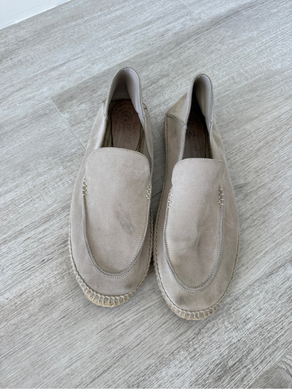 Loro Piana Seaside Walk Size 46 Beige Suede Espadrille Flat Mens